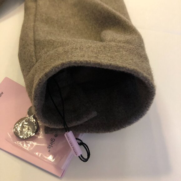 Anthropologie AVEC LES FILLES Coat Jacket Zip Up Front Light Brown Size M Collar - Picture 8 of 16